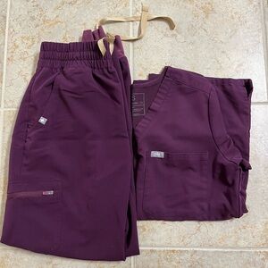 Deep purple Figs Zamora scrub PANTS only